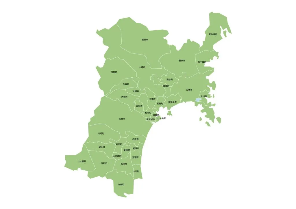 住まいの救急社の対応エリア(宮城県)